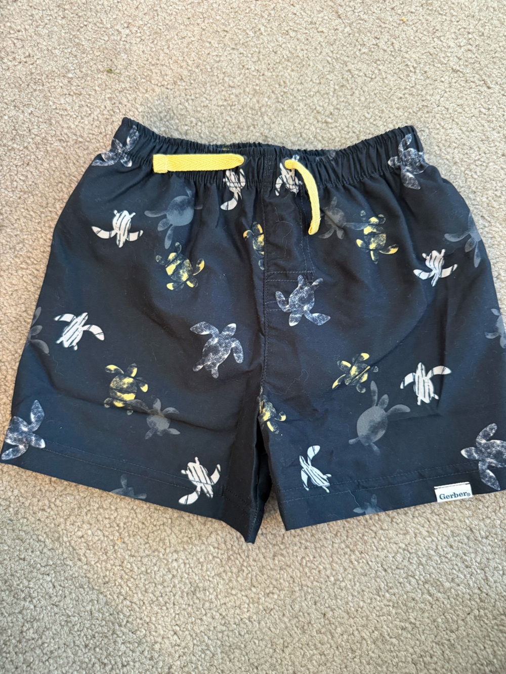 Gerber Navy Blue Swim Shorts with Yellow Drawstring